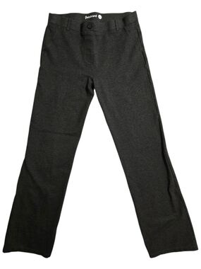 Betabrand Women's Charcoal Dark Gray Mid Rise Wide Leg Dress Pant Size L Petite